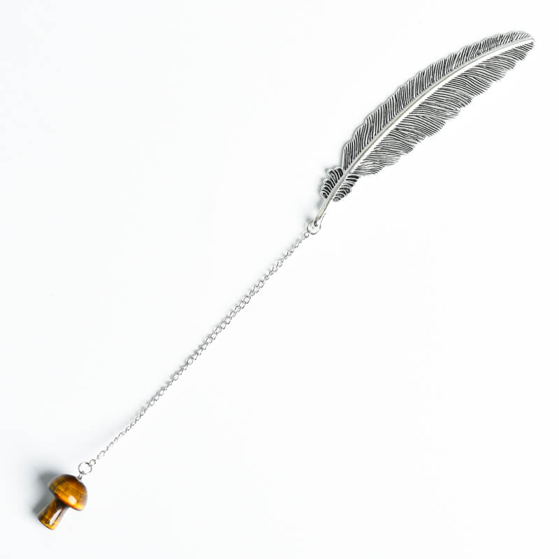 Crystal Pendant Feather Bookmark/Page Marker