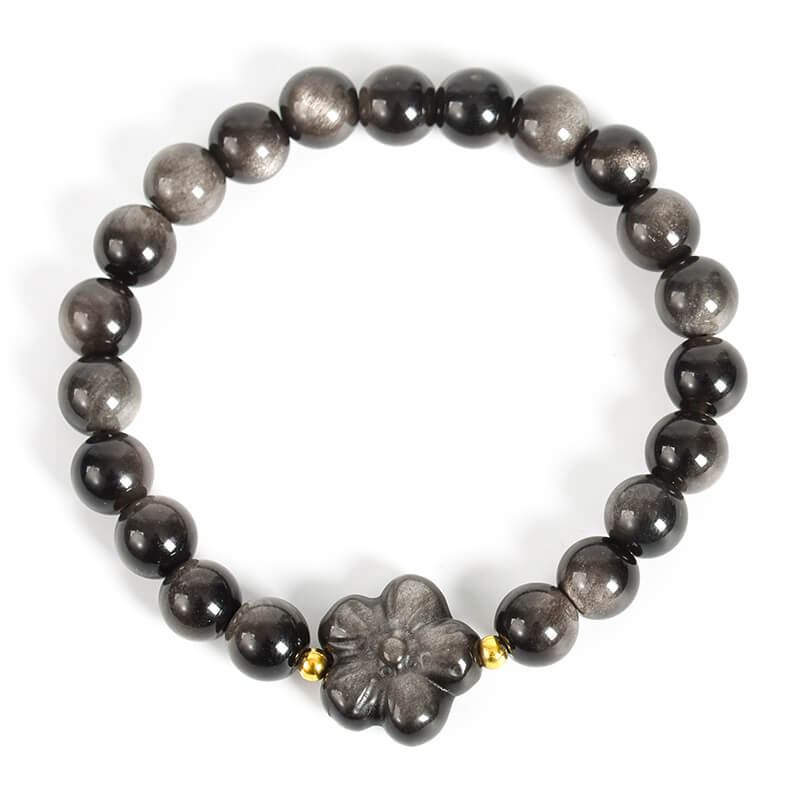 Etheric Aura Silver Sheen Obsidian Bracelet