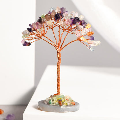 Sliced Agate Base Fortune Crystal Tree｜Feng Shui Tree