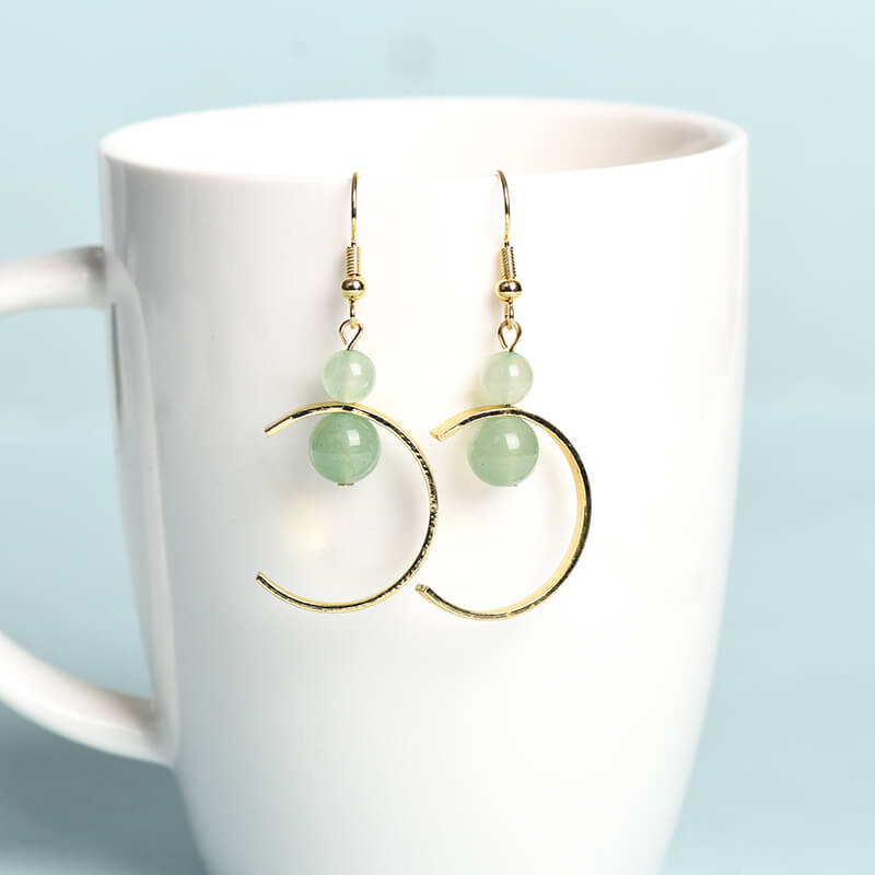 Geometrical Pattern Crystal Earrings