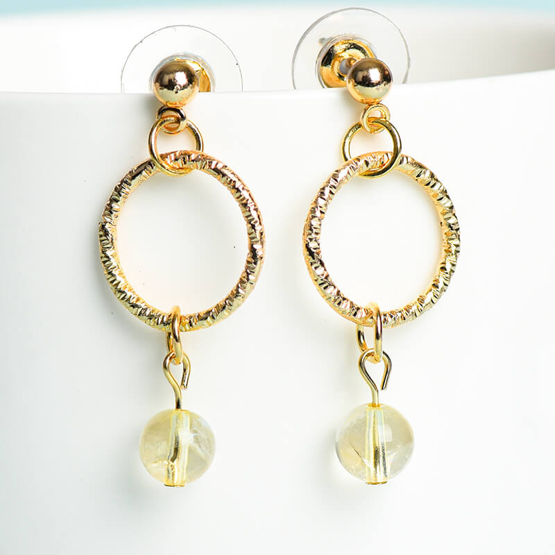 Geometrical Pattern Crystal Earrings