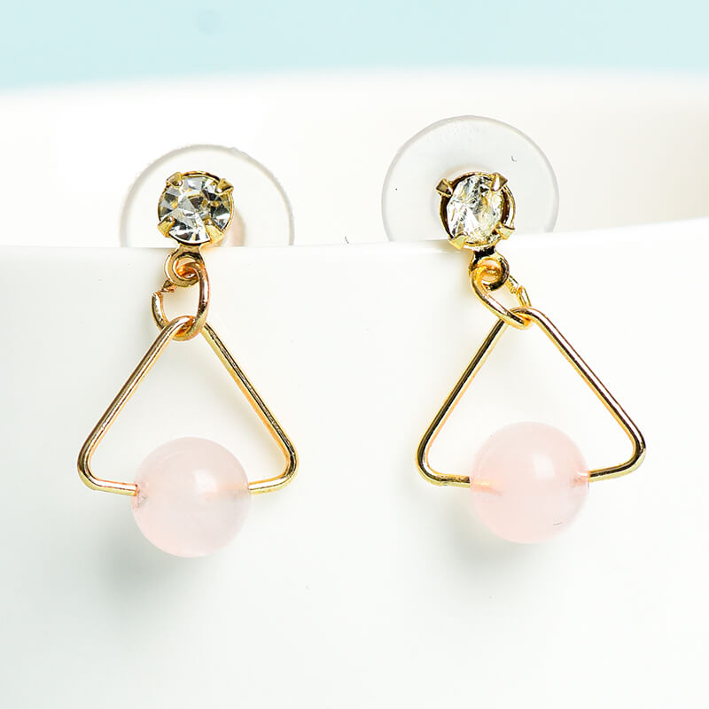 Geometrical Pattern Crystal Earrings
