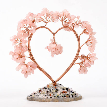 Heart-shaped Agate Base Crystal Tree｜Fortune Tree｜Feng Shui Tree