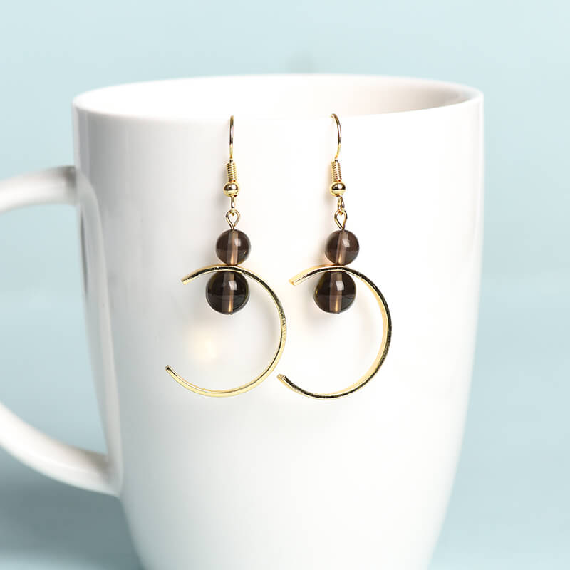 Geometrical Pattern Crystal Earrings