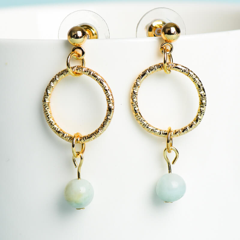 Geometrical Pattern Crystal Earrings