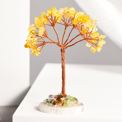 Sliced Agate Base Fortune Crystal Tree｜Feng Shui Tree