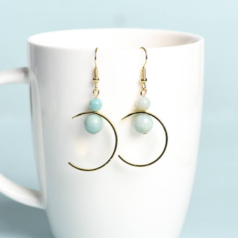 Geometrical Pattern Crystal Earrings