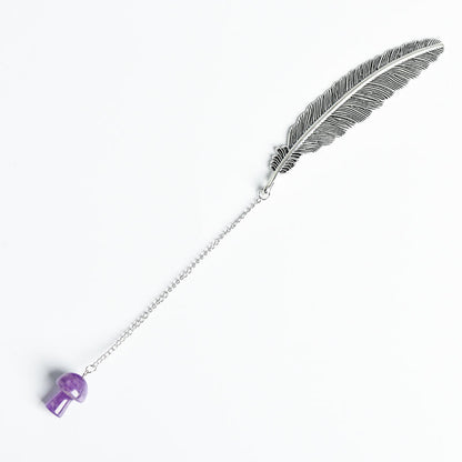 Crystal Pendant Feather Bookmark/Page Marker