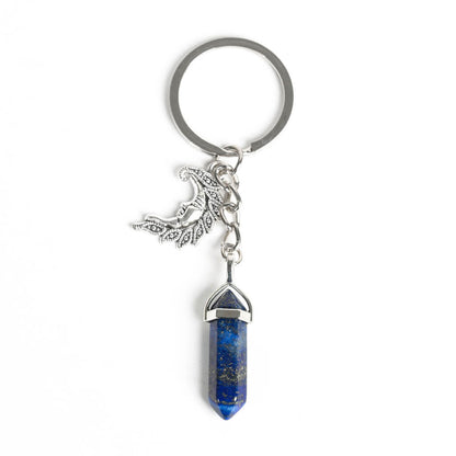 Crystal Hexagonal Double Terminated Points Keychain