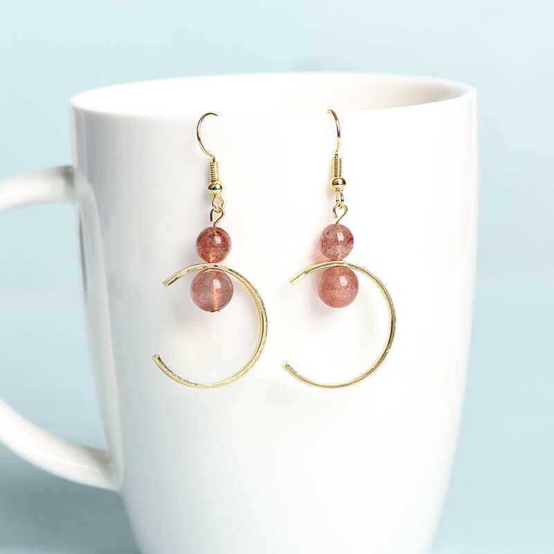 Geometrical Pattern Crystal Earrings