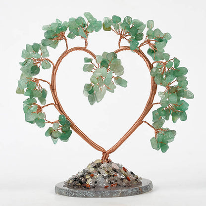 Heart-shaped Agate Base Crystal Tree｜Fortune Tree｜Feng Shui Tree