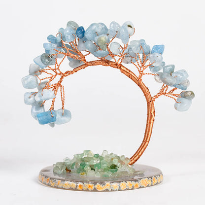 Bent Pine Agate Base Crystal Tree｜Feng Shui Tree