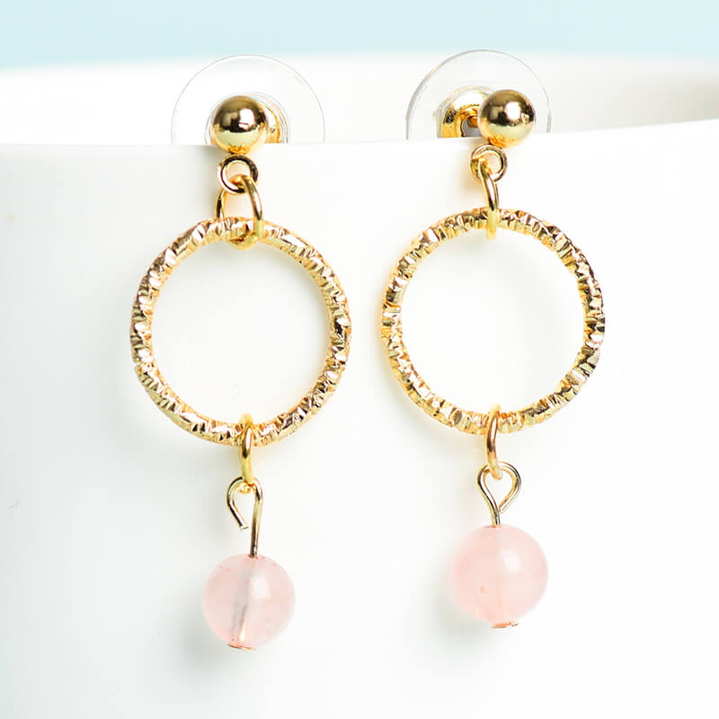 Geometrical Pattern Crystal Earrings