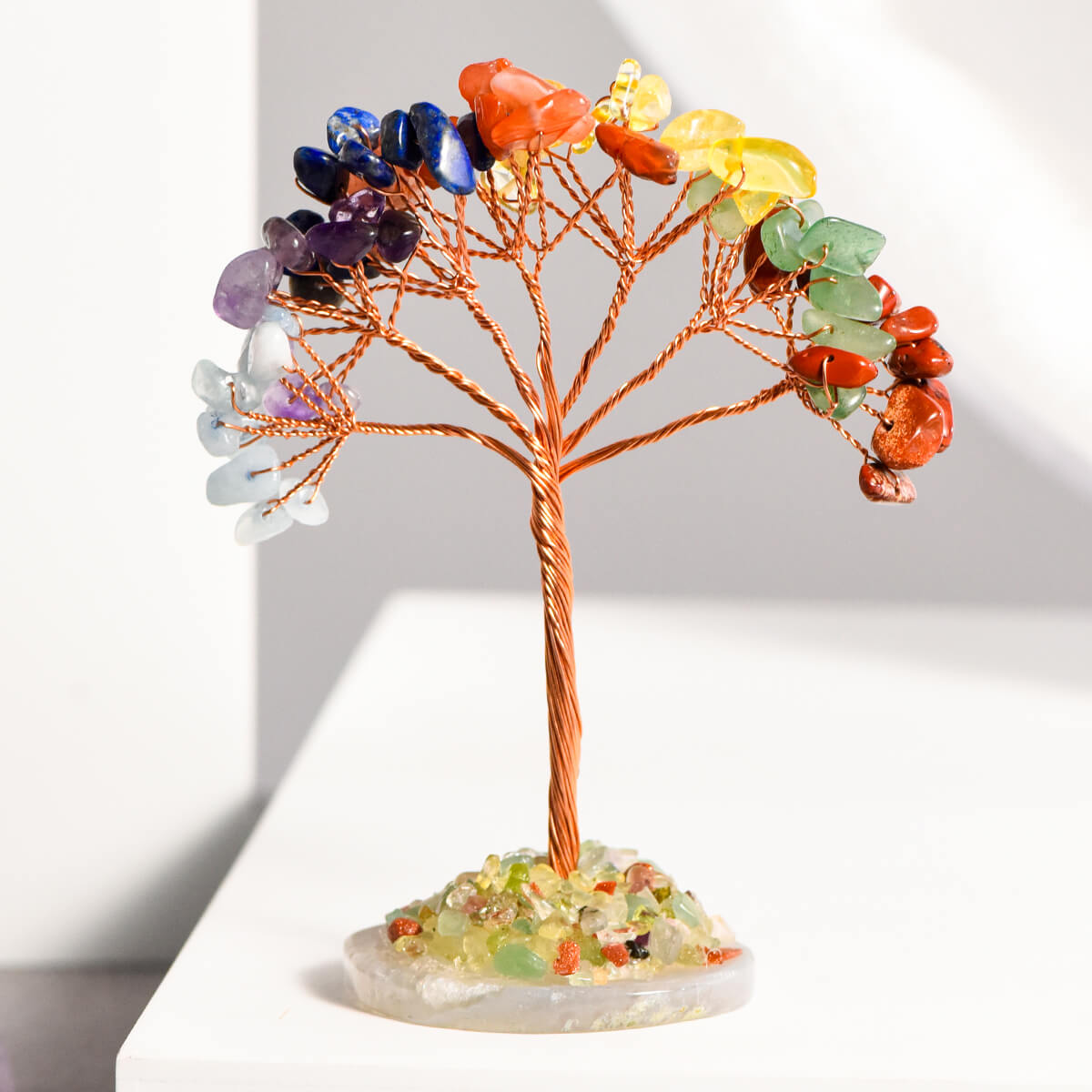 Sliced Agate Base Fortune Crystal Tree｜Feng Shui Tree