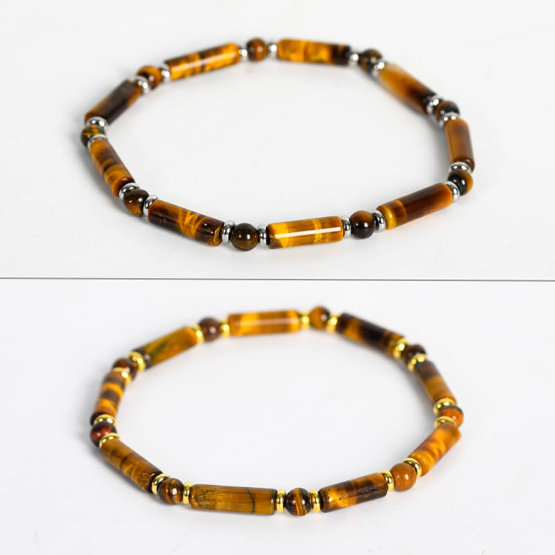 Etheric Aura Rectangle and Round Bead Crystal Bracelet