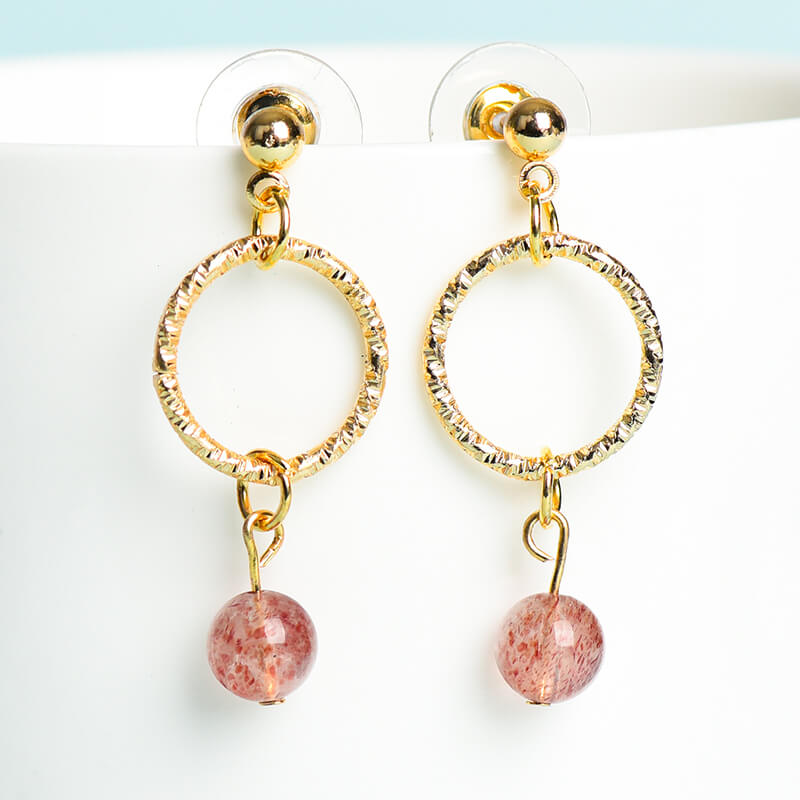 Geometrical Pattern Crystal Earrings