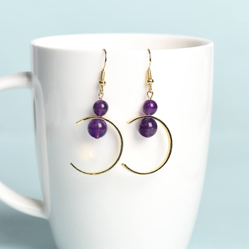 Geometrical Pattern Crystal Earrings