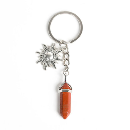 Crystal Hexagonal Double Terminated Points Keychain