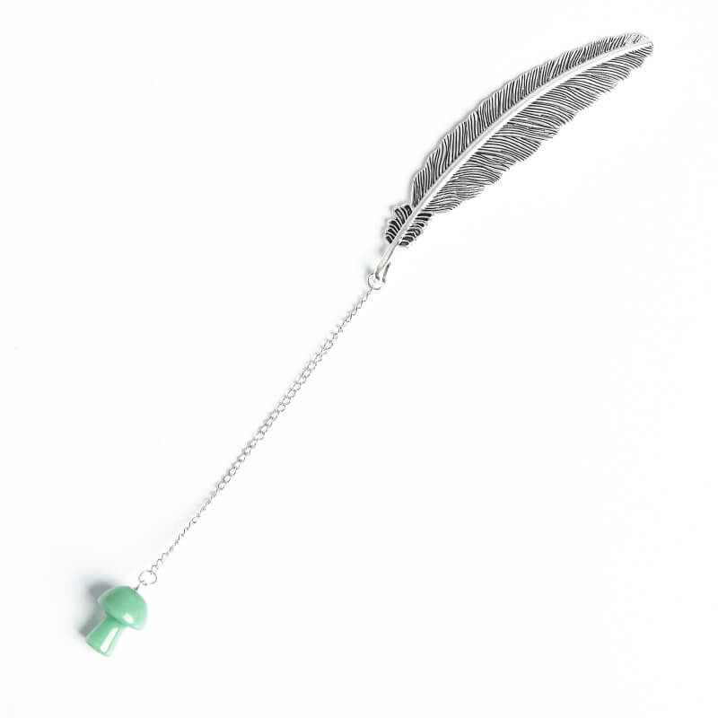 Crystal Pendant Feather Bookmark/Page Marker