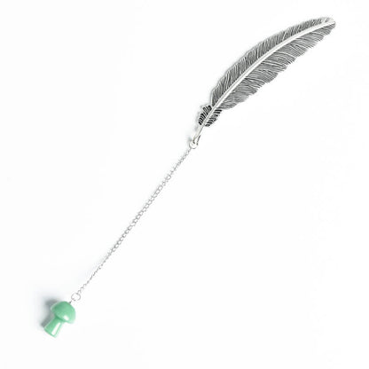 Crystal Pendant Feather Bookmark/Page Marker