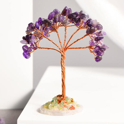 Sliced Agate Base Fortune Crystal Tree｜Feng Shui Tree