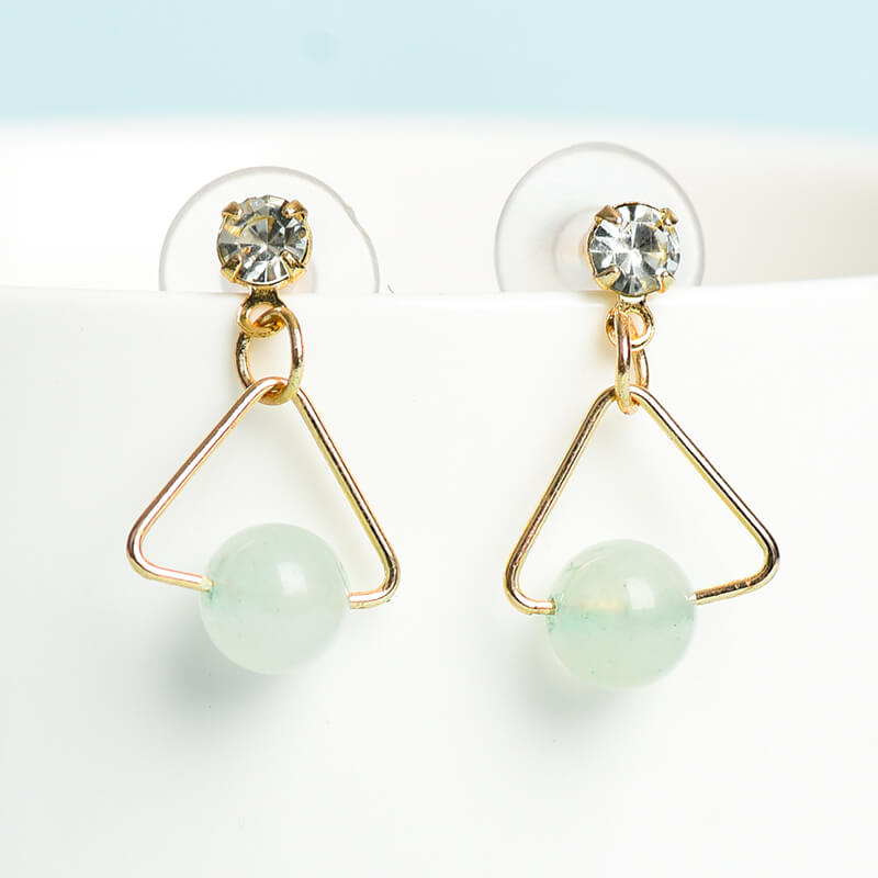 Geometrical Pattern Crystal Earrings