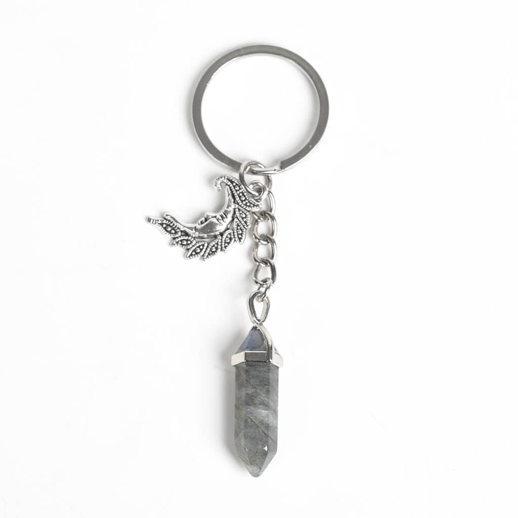 Crystal Hexagonal Double Terminated Points Keychain