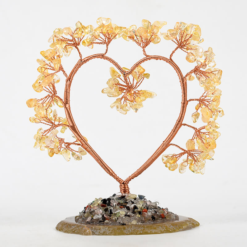 Heart-shaped Agate Base Crystal Tree｜Fortune Tree｜Feng Shui Tree