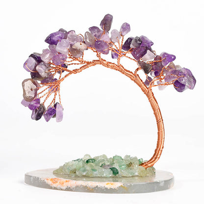 Bent Pine Agate Base Crystal Tree｜Feng Shui Tree