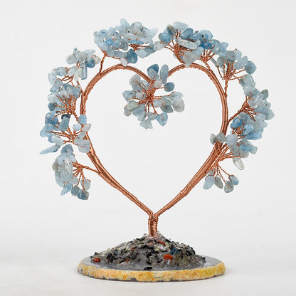 Heart-shaped Agate Base Crystal Tree｜Fortune Tree｜Feng Shui Tree