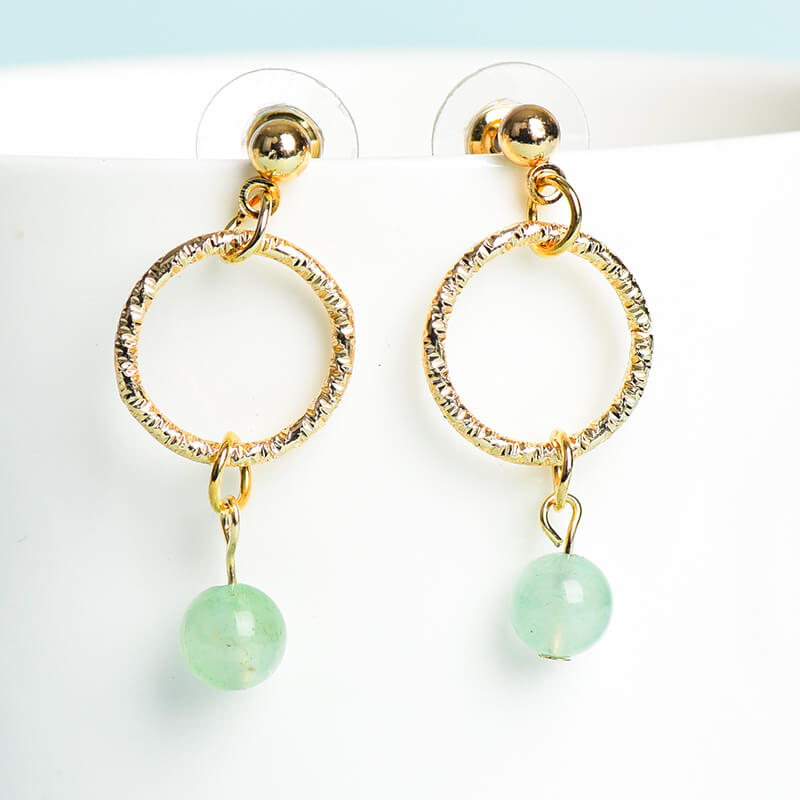 Geometrical Pattern Crystal Earrings
