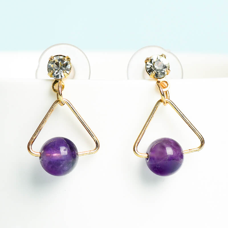 Geometrical Pattern Crystal Earrings