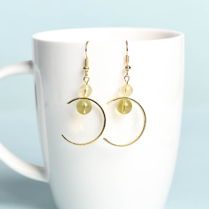 Geometrical Pattern Crystal Earrings