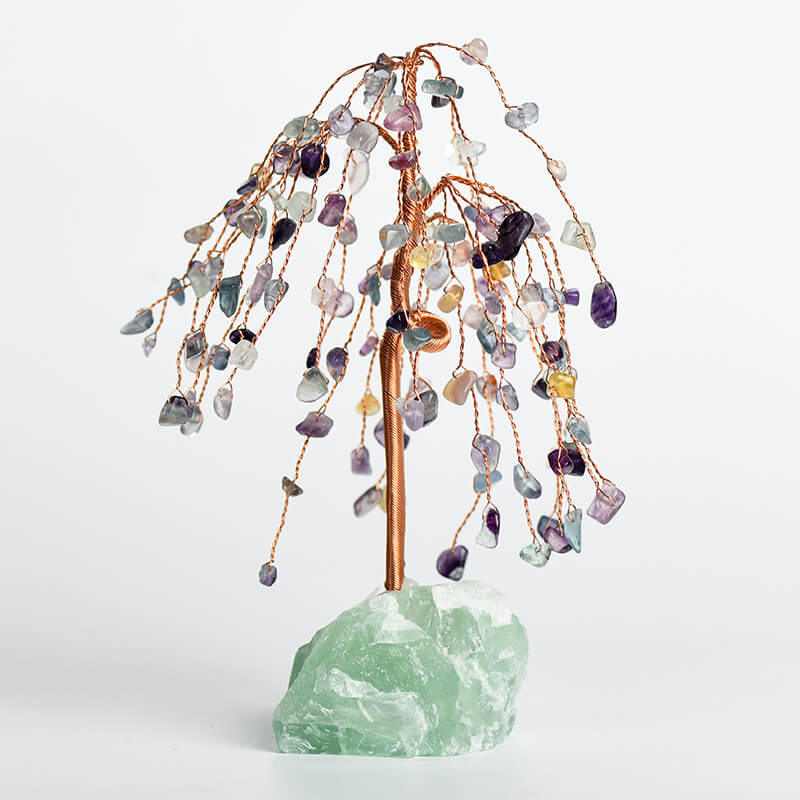 Willow-style Raw Stone Base Crystal Tree｜Fortune Tree｜Feng Shui Tree