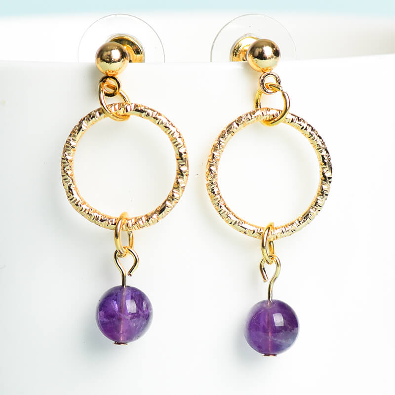 Geometrical Pattern Crystal Earrings