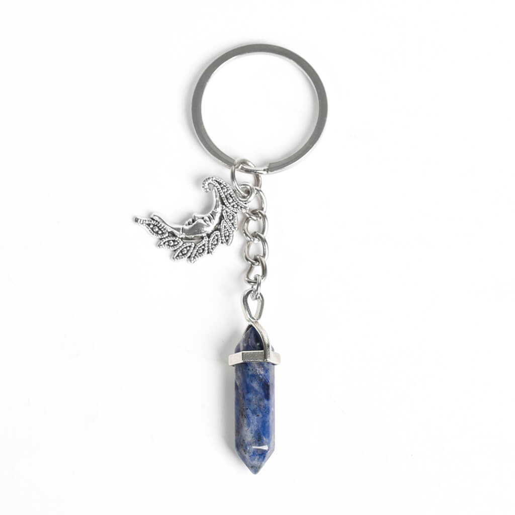 Crystal Hexagonal Double Terminated Points Keychain