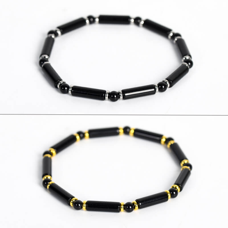 Etheric Aura Rectangle and Round Bead Crystal Bracelet