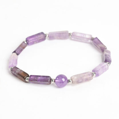 Etheric Aura Rectangle and Round Bead Crystal Bracelet