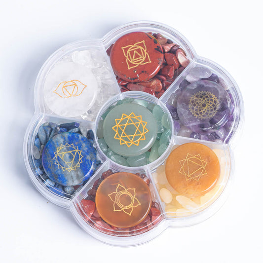 Etheric Aura Petal & Crushed Stone with Round Seven Chakras Set