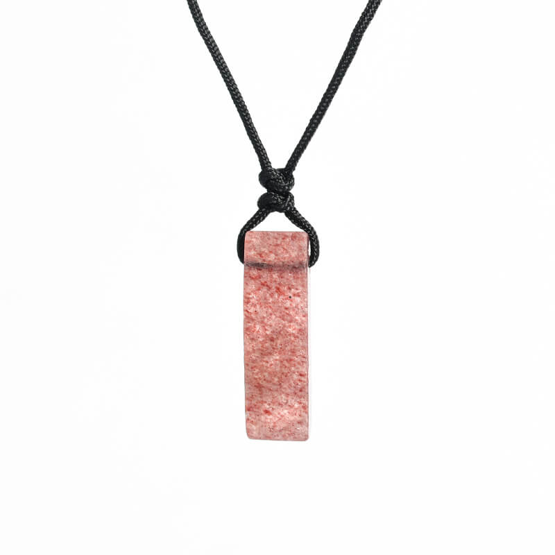 Irregular Rectangle Natural Crystal Stone Pendant Necklace