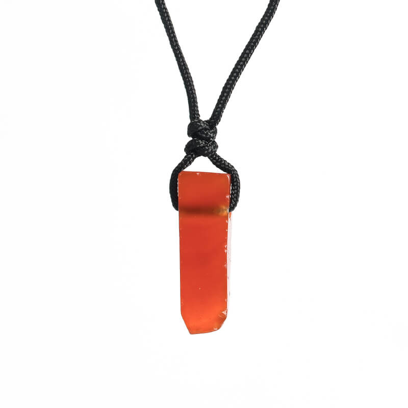 Irregular Rectangle Natural Crystal Stone Pendant Necklace