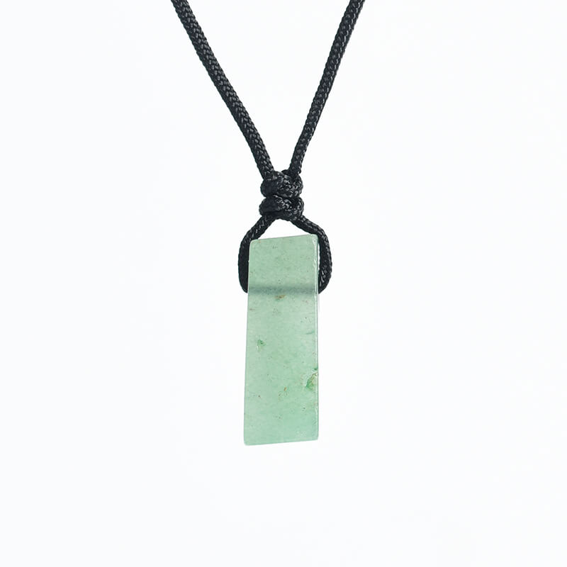 Irregular Rectangle Natural Crystal Stone Pendant Necklace