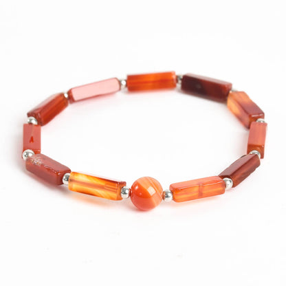 Etheric Aura Rectangle and Round Bead Crystal Bracelet