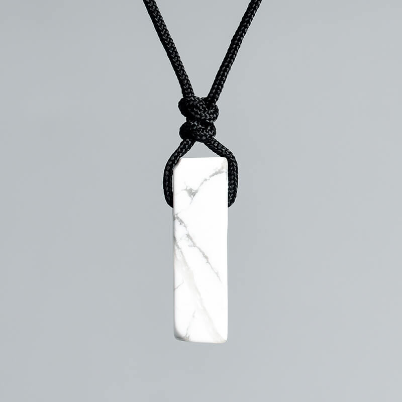 Irregular Rectangle Natural Crystal Stone Pendant Necklace