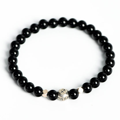 Etheric Aura Obsidian 12 Zodiac Bracelet