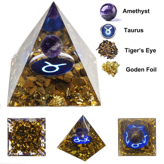 Etheric Aura Natural Crystal Graval Drip Shaped Zodiac Pyramid Taurus