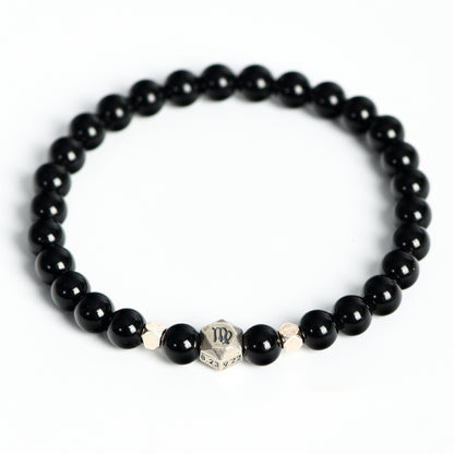 Etheric Aura Obsidian 12 Zodiac Bracelet