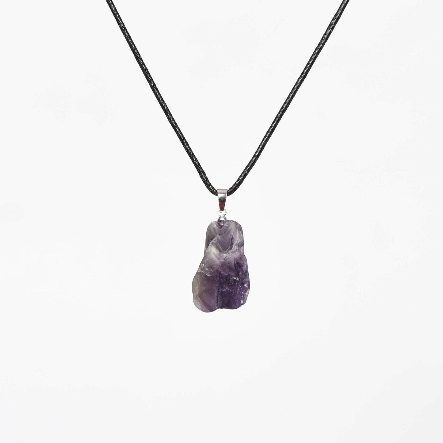 Etheric Aura Irregular Raw Crystal Stone Pendant Necklace