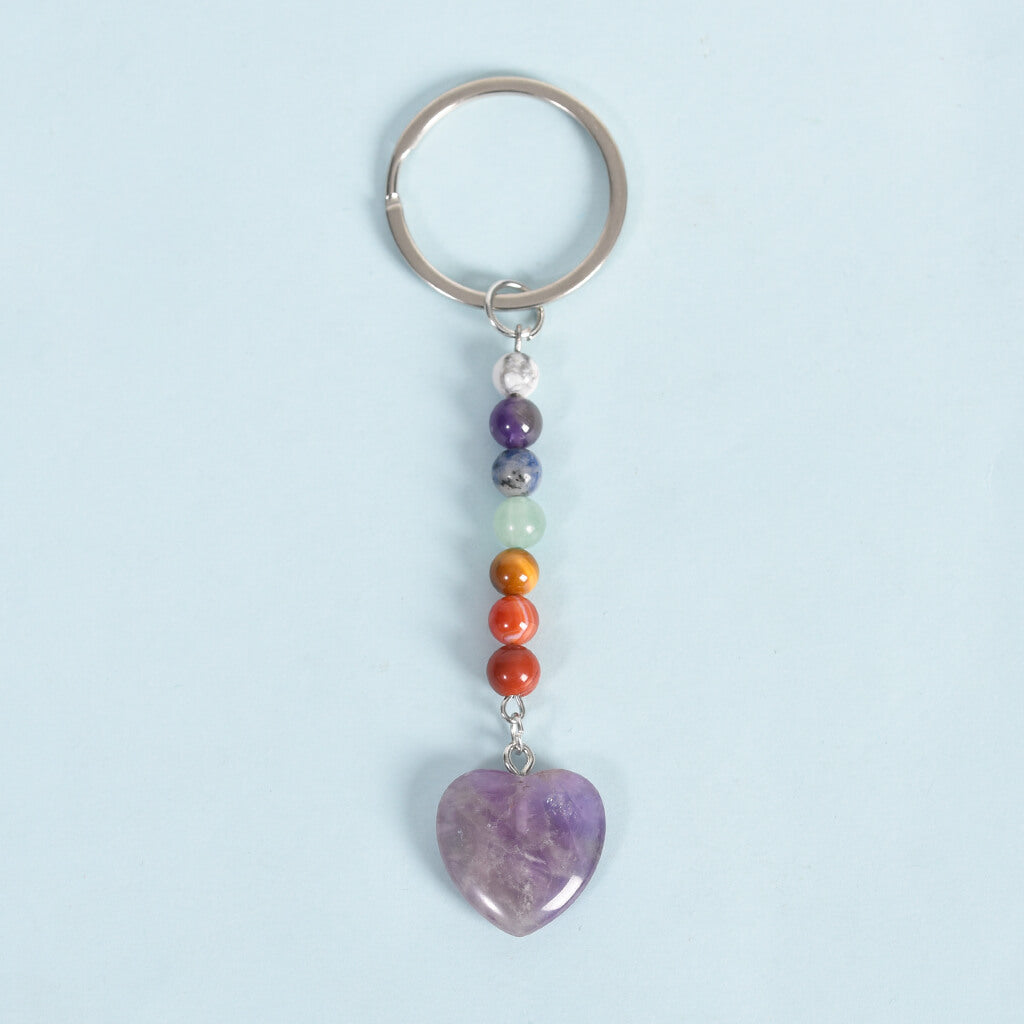 7 Chakra Crystal Beads Keychain