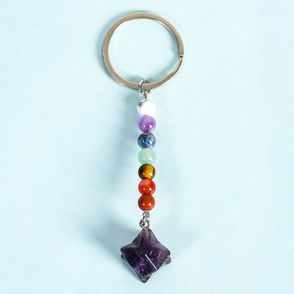 7 Chakra Crystal Beads Keychain